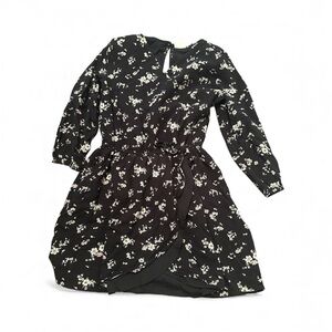Abercrombie Kids size 13/14 knee length Black Floral Dress girls